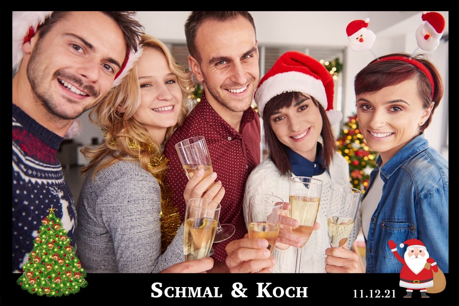 Weihnachtlicher Fotorahmen „Ho ho ho“ mit Tannenbaum und Weihnachtsmann